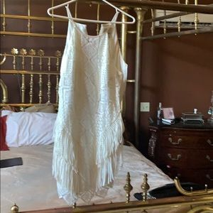 White lace lined dress